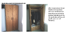木製の洋服ダンス　２０ユーロ
W106xH220xD68, 上部に棚があり、下に２つの引き出しがついています。