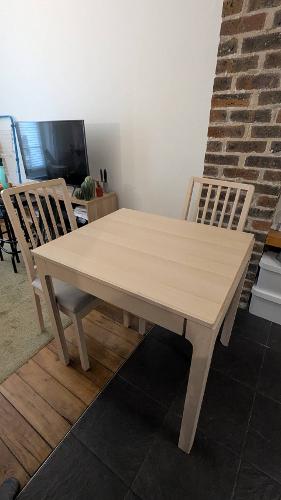 帰国売り IKEA ダイニングテーブル convertible 椅子付き 100