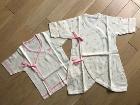 桃色花柄
短肌着コンビ肌着セット　50-60cm