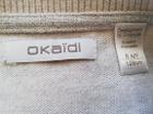 8歳　Okaidi　裾にシャツ付きオフホワイト薄手セーター　1Euro