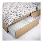 ダブルベッドフレーム, 収納ボックス4個付き
IKEA
長さ: 209 cm/幅: 156 cm/フットボードの高さ: 38 cm/ヘッドボードの高さ: 100 cm/マットレスの長さ: 200 cm/マットレスの幅: 140 cm
価格：190ユーロ
